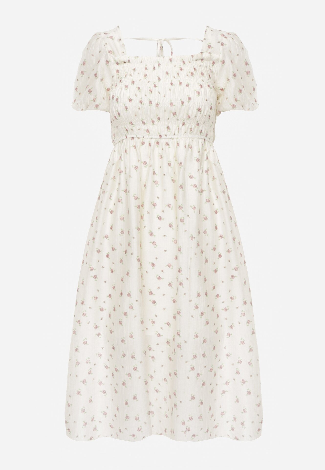 j&x Rochie evazată din Tencel în stil Babydoll cu imprimeu floral Harele Bej deschis
