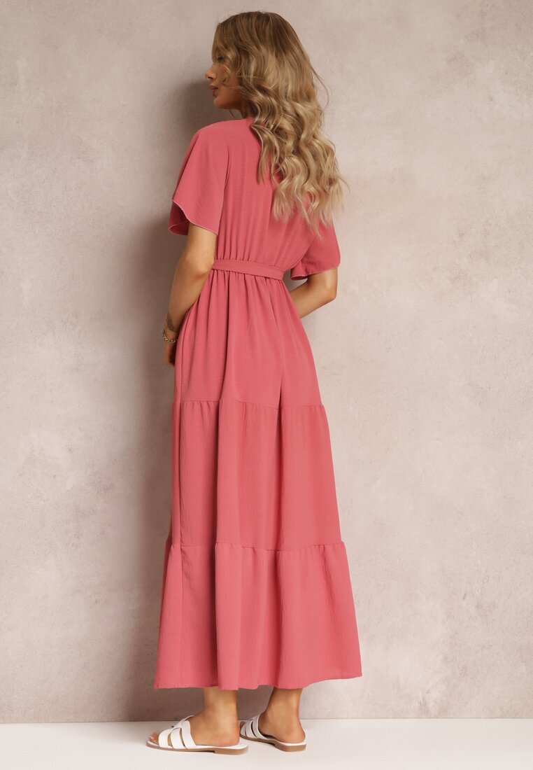 j&x Rochie Maxi Roz închis cu elastic în talie și decolteu adânc Chemiste