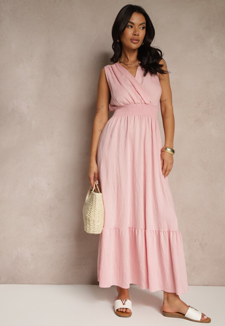 j&x Rochie Roz Evazată Tip plic Cu elastic în talie Filadira