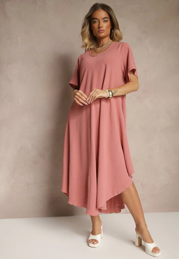 j&x Rochie Roză cu Bumbac cu croială evazată Lilzedi