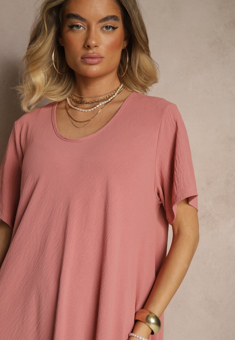 j&x Rochie Roză cu Bumbac cu croială evazată Lilzedi