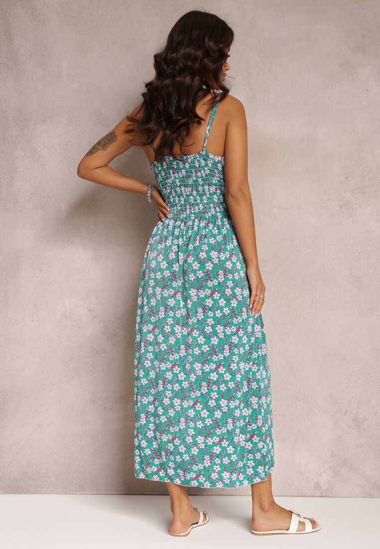 j&x Rochie Verde Cloș Maxi cu bretele cu elastic subțire în talie Daniyelle