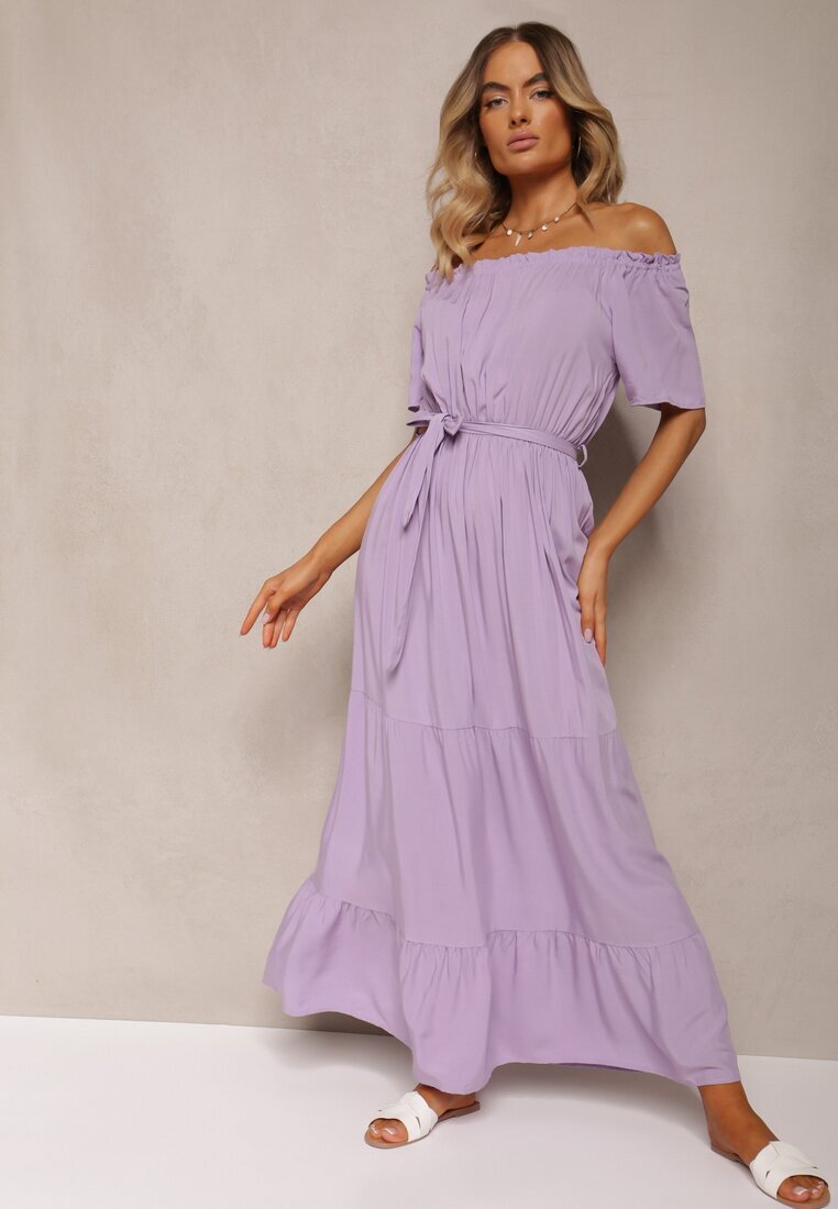 j&x Rochie Violetă din Vâscoză Phoebiolea