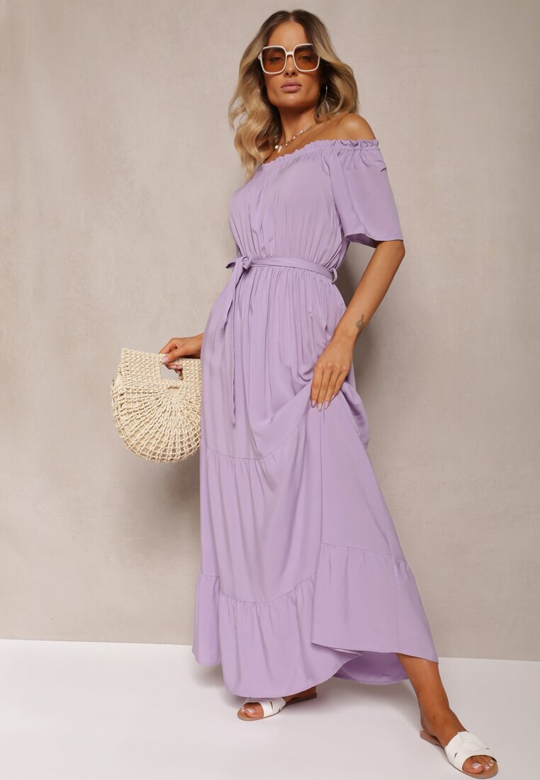 j&x Rochie Violetă din Vâscoză Phoebiolea