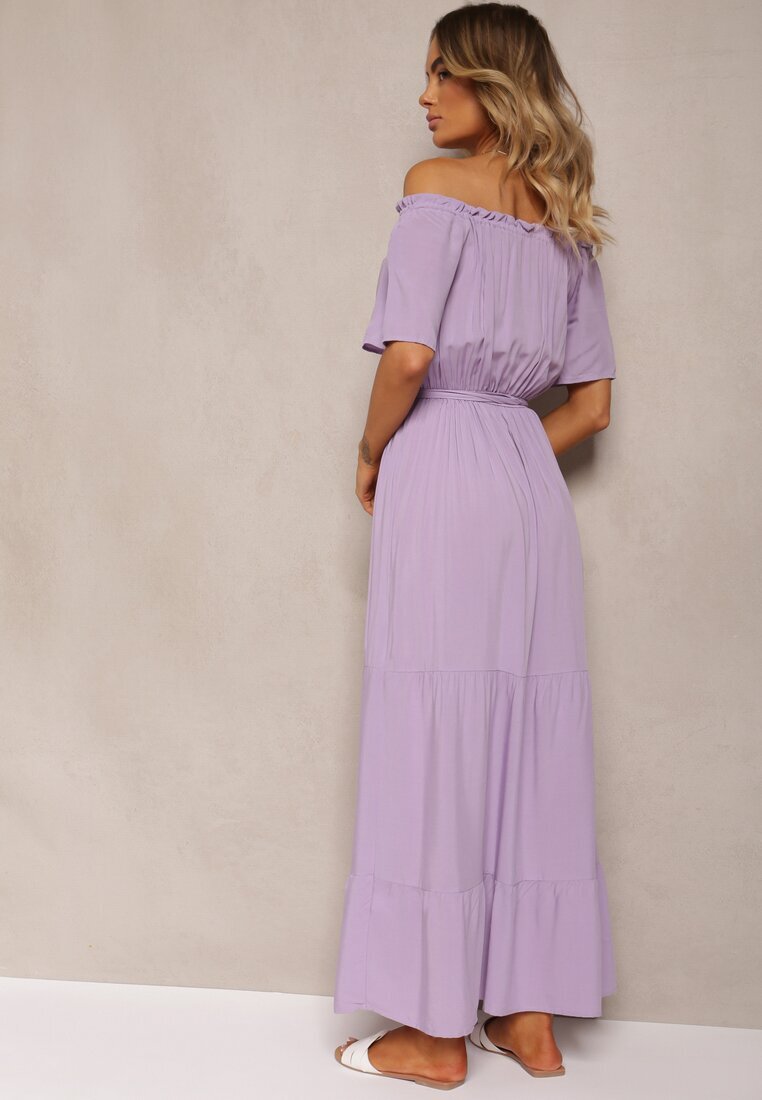 j&x Rochie Violetă din Vâscoză Phoebiolea