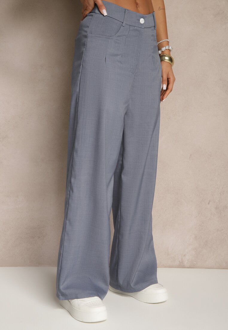 j&x Set Albastru Top decorat cu nasturi și Pantaloni largi Liracelle