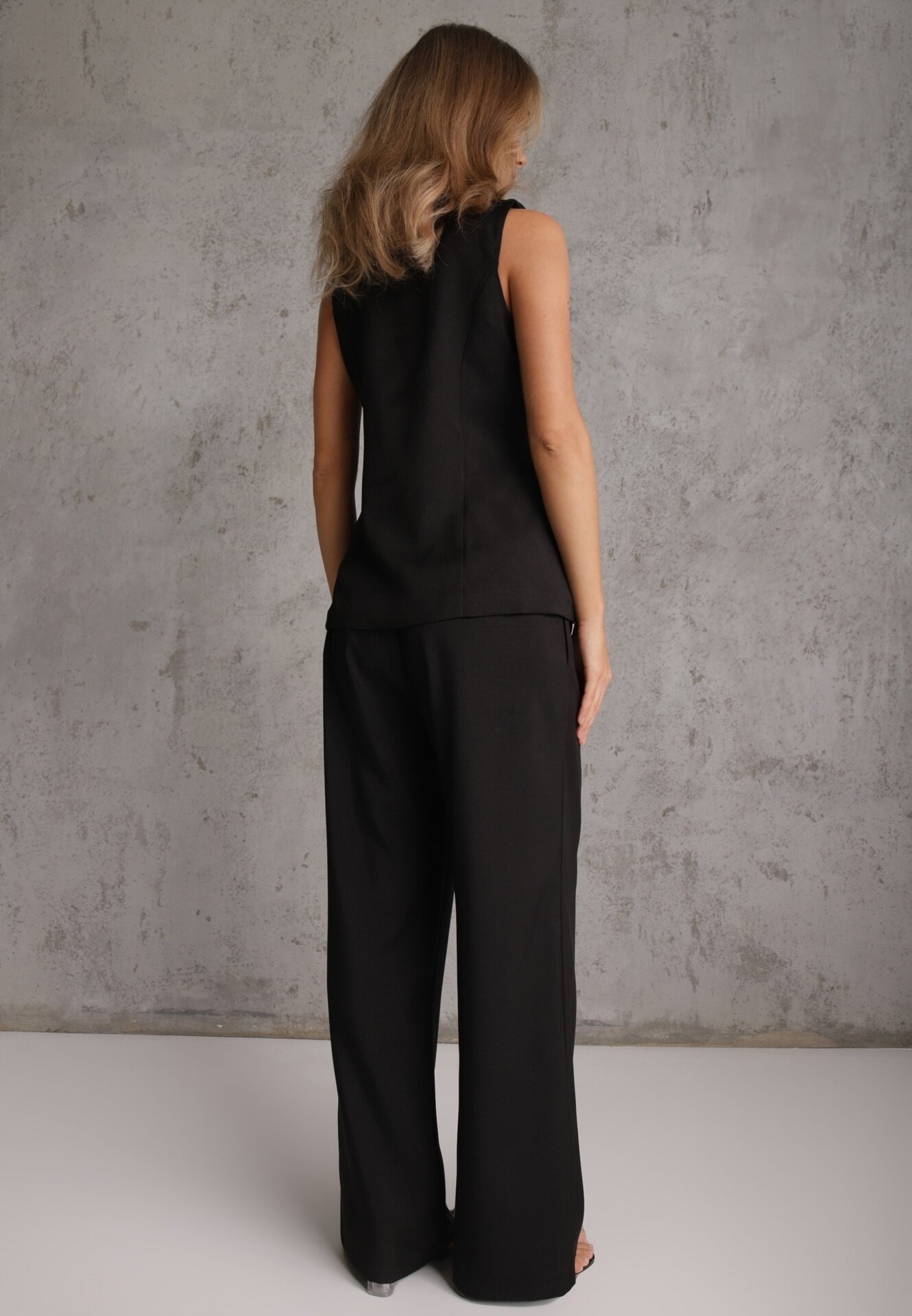 j&x Set Bogat în bumbac cu vestă cu nasturi decorativi și pantaloni Helloris Negru
