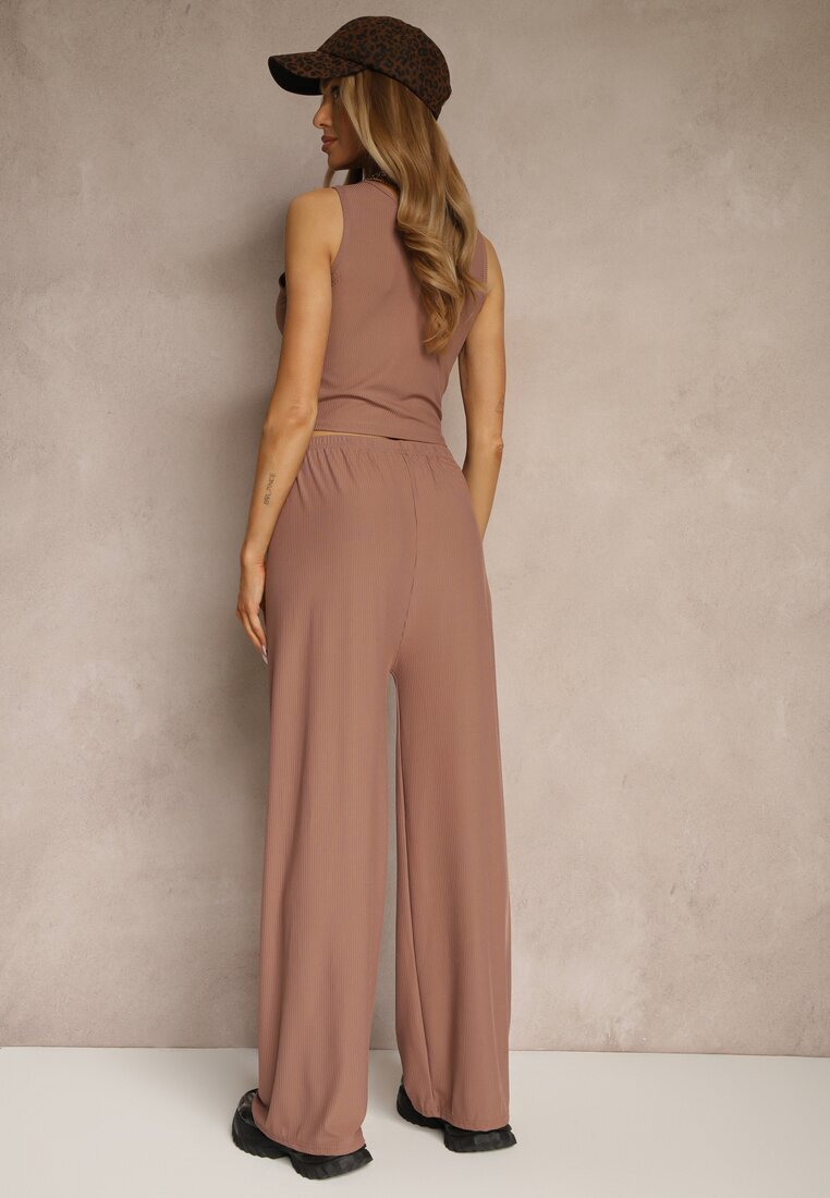 j&x Set reiat maro Top ajustat și Pantaloni largi Miraselia