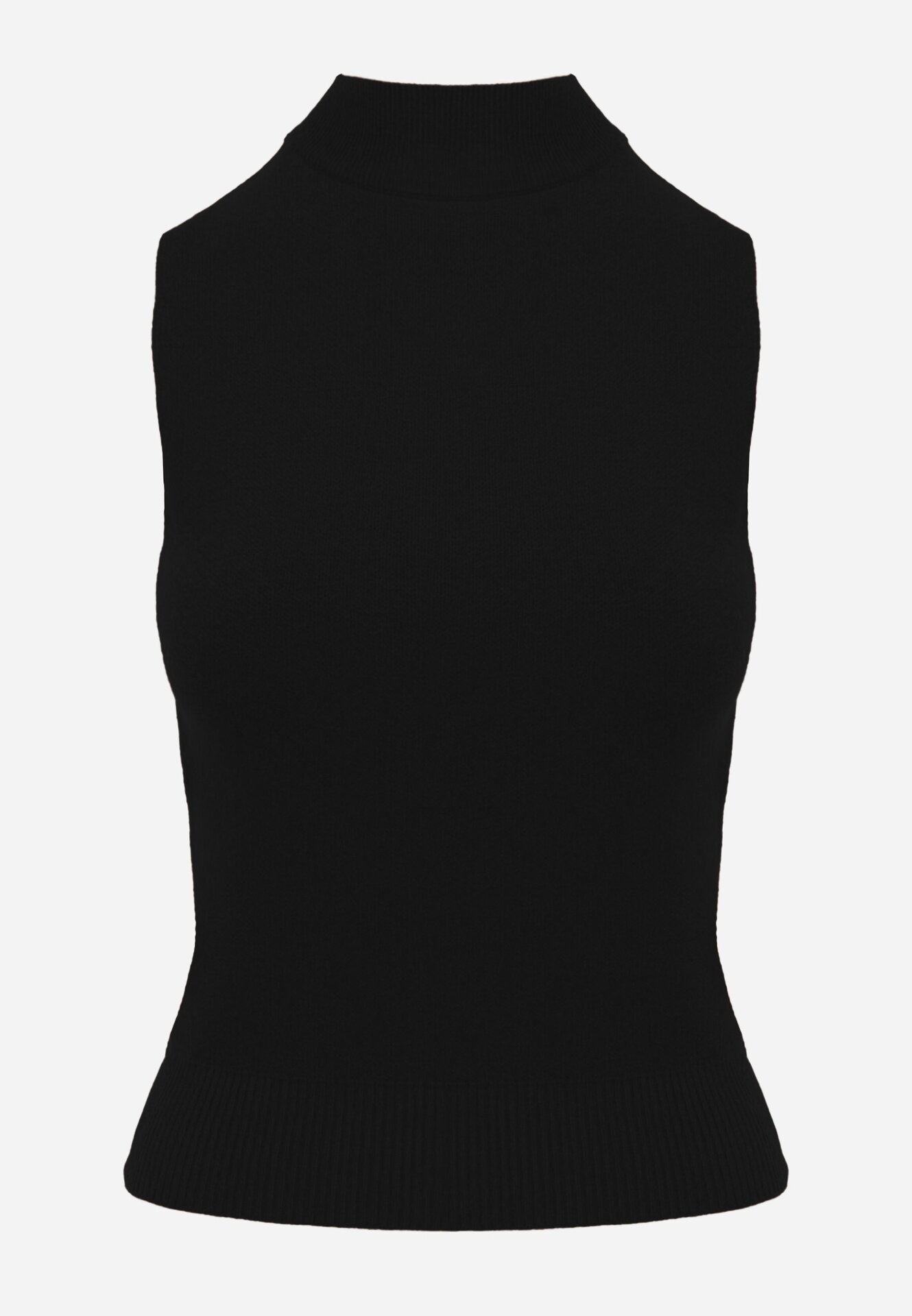 j&x Vestă casual din tricot cu guler înalt și vâscoză Edline Neagră