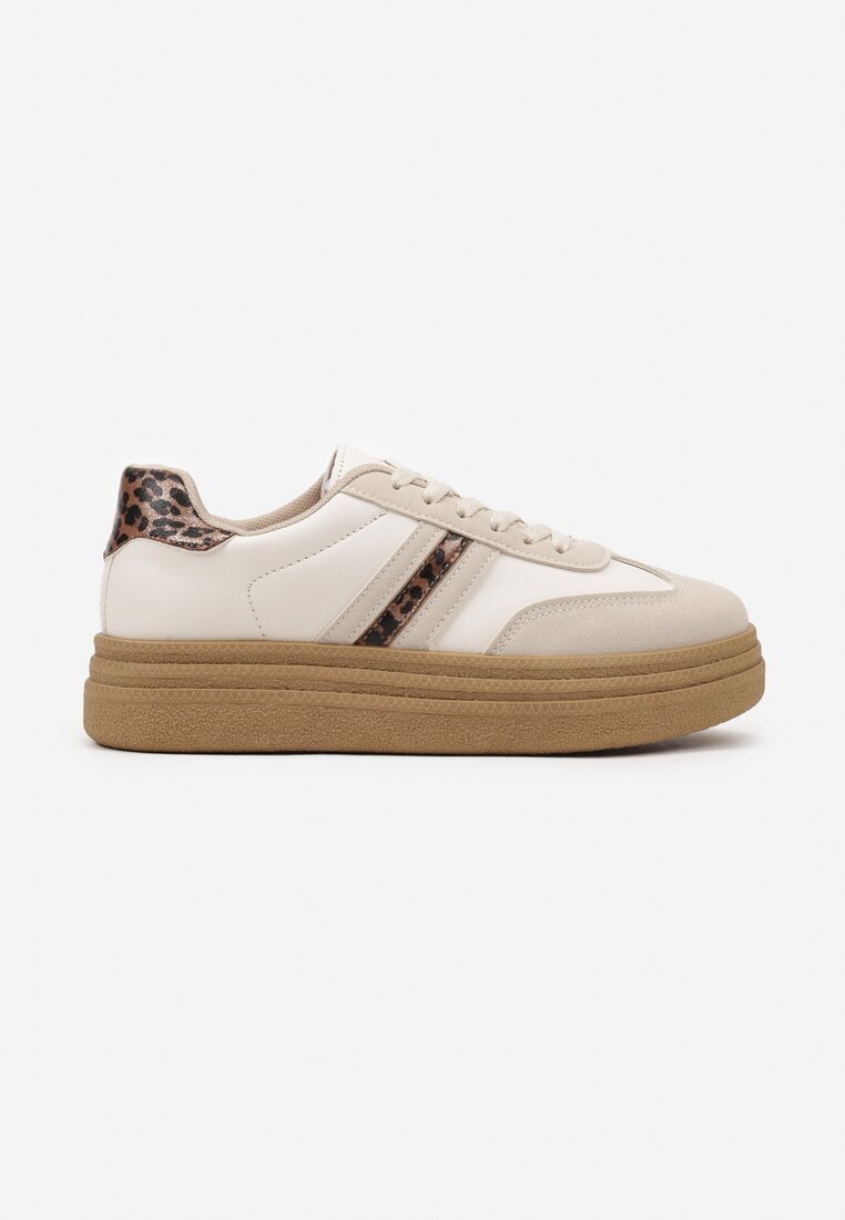 joalice paris Adidași Bej Iconici Tenisi cu Talpă Groasă Decorați cu Imprimeu Leopard Gonelis