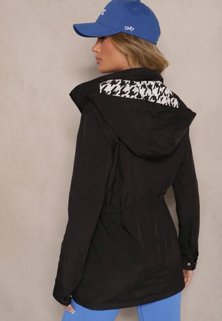 jstyle Geacă Neagră în stil Parka cu șnur în talie Arivienne