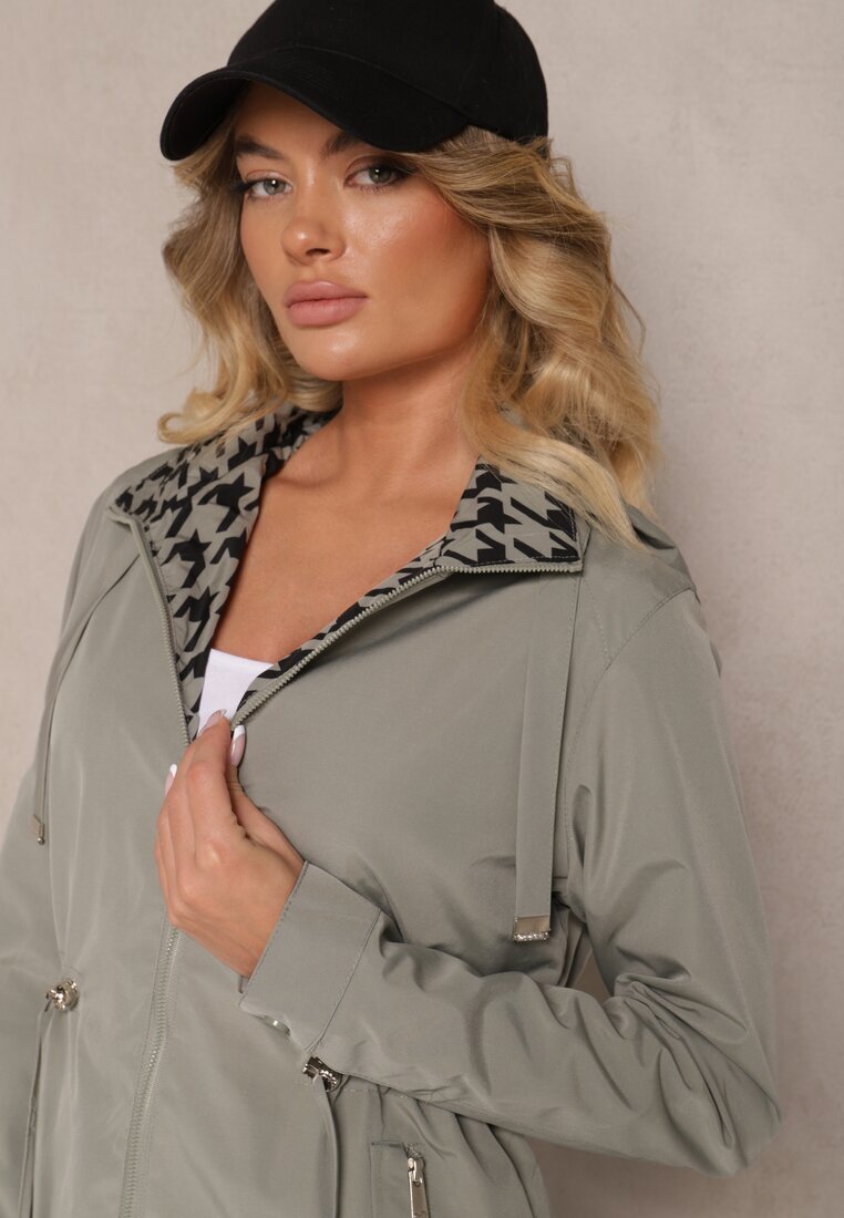 jstyle Geacă Verde închis Stil Parka cu șnur în talie Arivienne