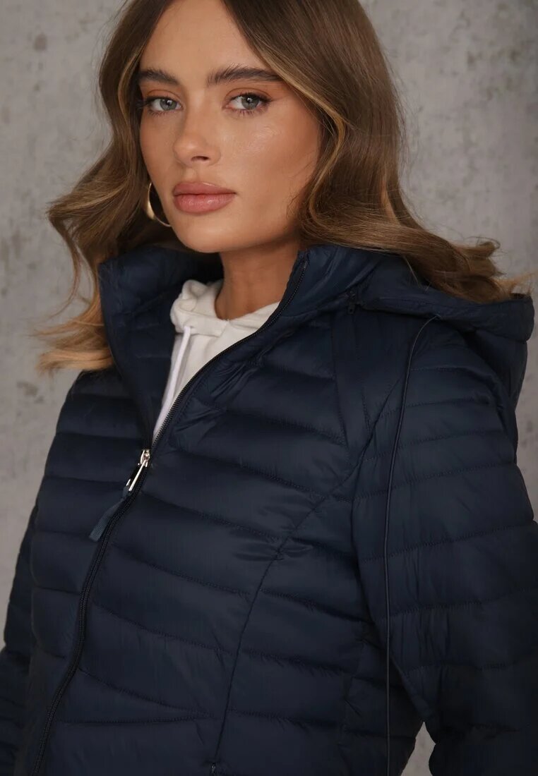 jstyle Jachetă de tranziție matlasată bleumarin cu glugă detașabilă Pretiga
