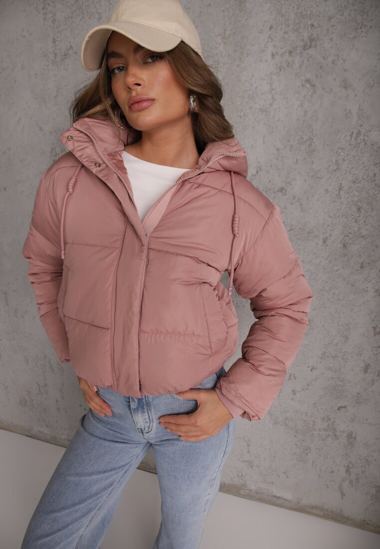 jstyle Jachetă Roz Matlasată Puffer cu Glugă Mivvia