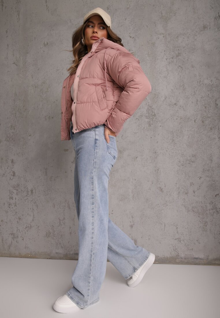 jstyle Jachetă Roz Matlasată Puffer cu Glugă Mivvia