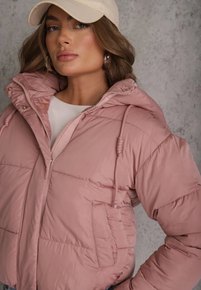 jstyle Jachetă Roz Matlasată Puffer cu Glugă Mivvia