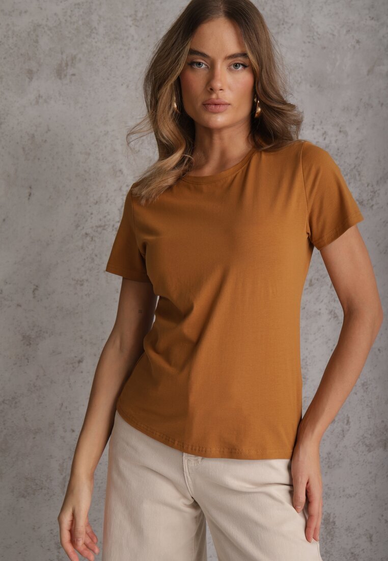 jstyle Tricou Maro din Bumbac cu Decolteu Rotund Nedima