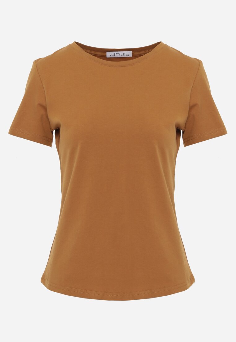 jstyle Tricou Maro din Bumbac cu Decolteu Rotund Nedima