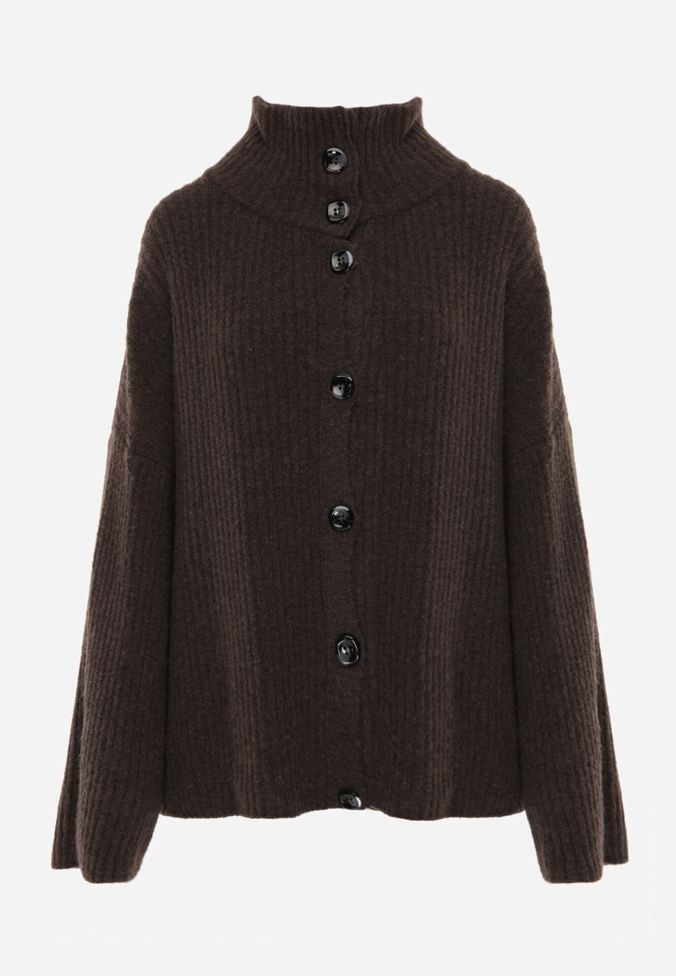 jumelle Cardigan din lână cu guler tip tunică Oversize Lornella Maro