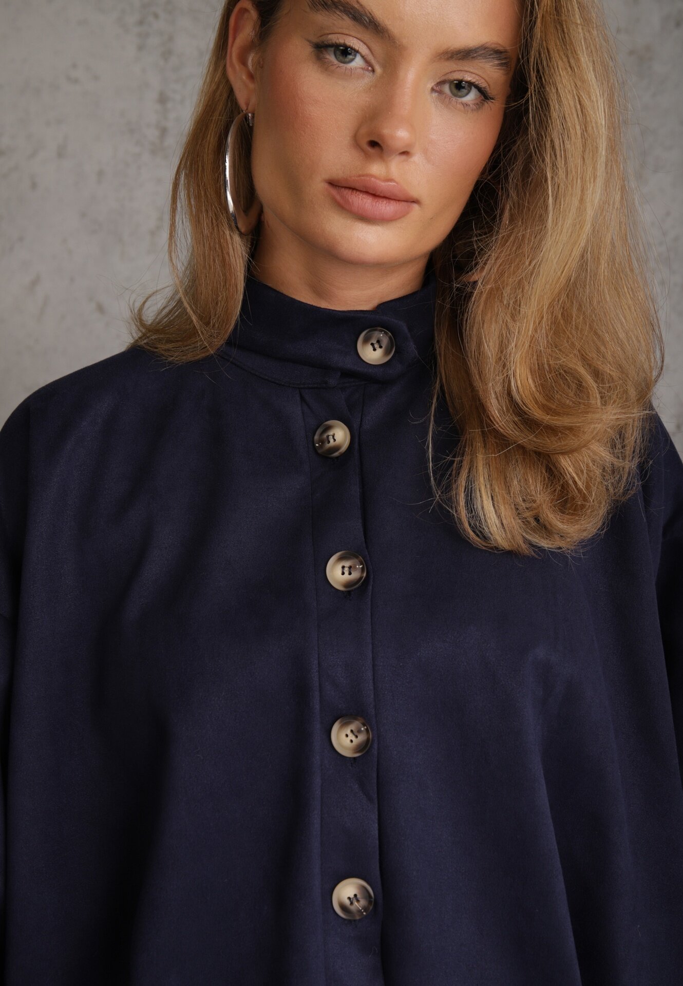 jumelle Geacă de tranziție în stil preppy fason geci bomber cu nasturi Zirafena Bleumarin