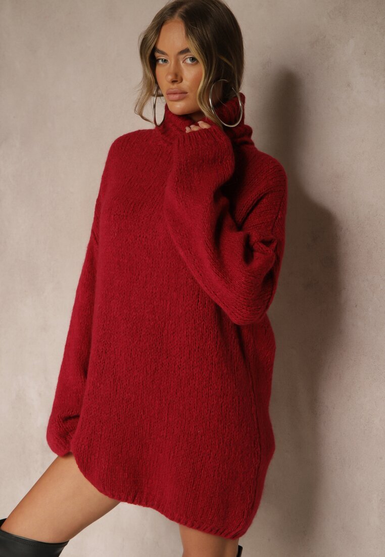 jumelle Maletă Bordo oversize cu lână și mohair Temirali
