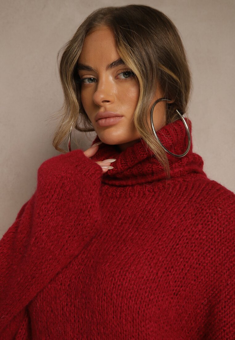 jumelle Maletă Bordo oversize cu lână și mohair Temirali