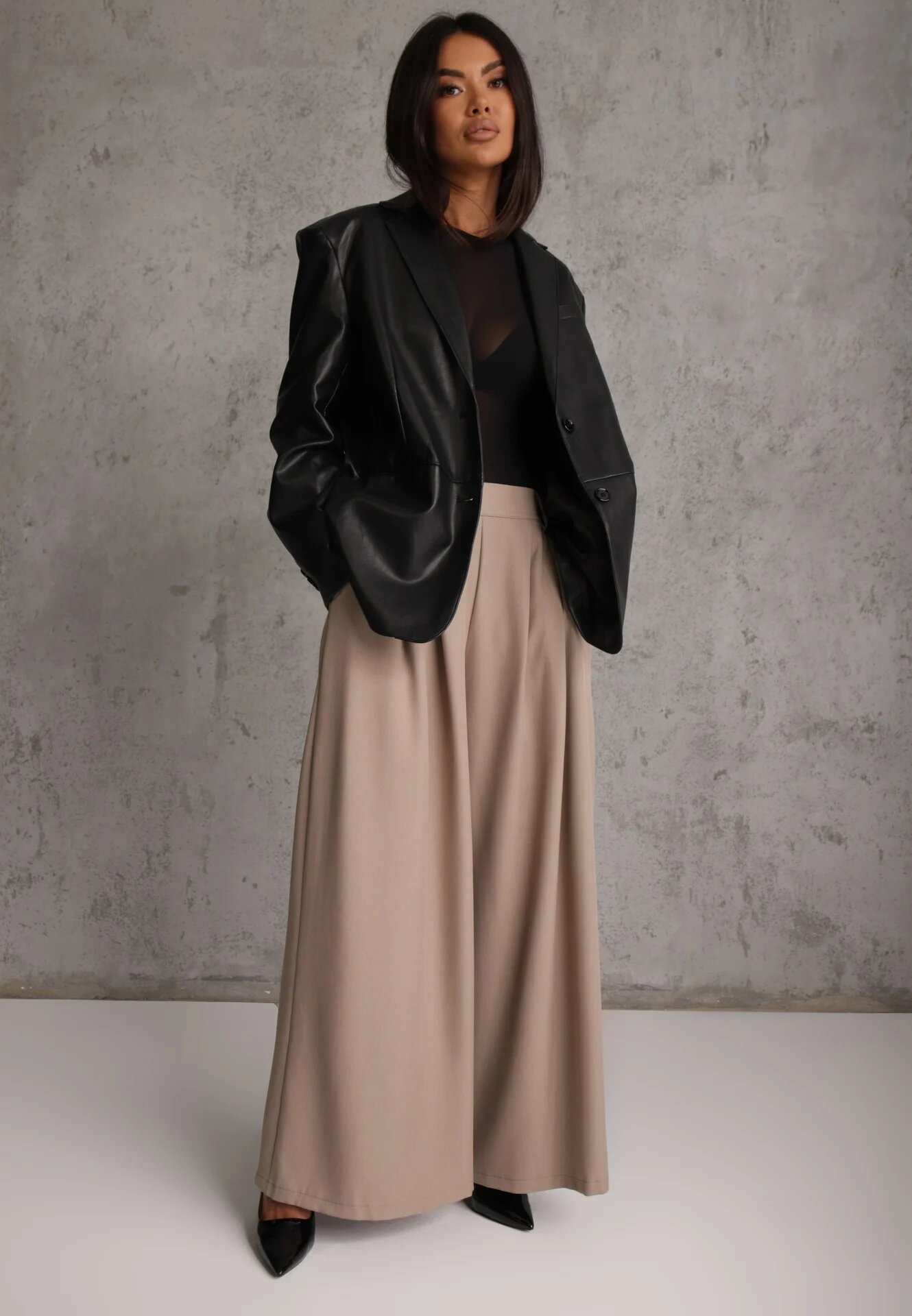 jumelle Pantaloni Palazzo Elegante Maro deschis cu picioare largi Adivisa