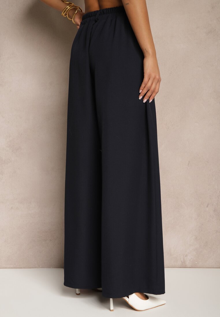 jumelle Pantaloni Palazzo eleganți bleumarin cu picioare largi Adivisa