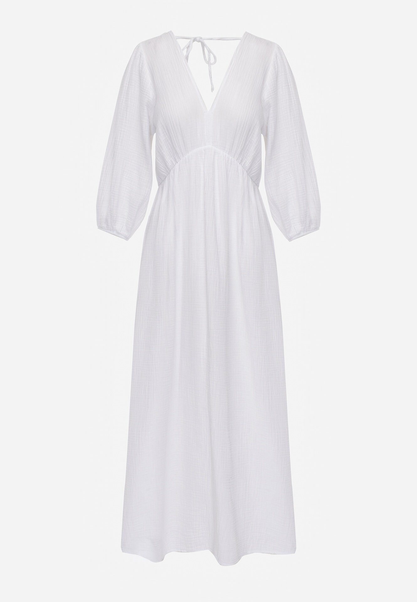jumelle Rochie albă din bumbac decorată cu șnur și elastic în talie Wlarina