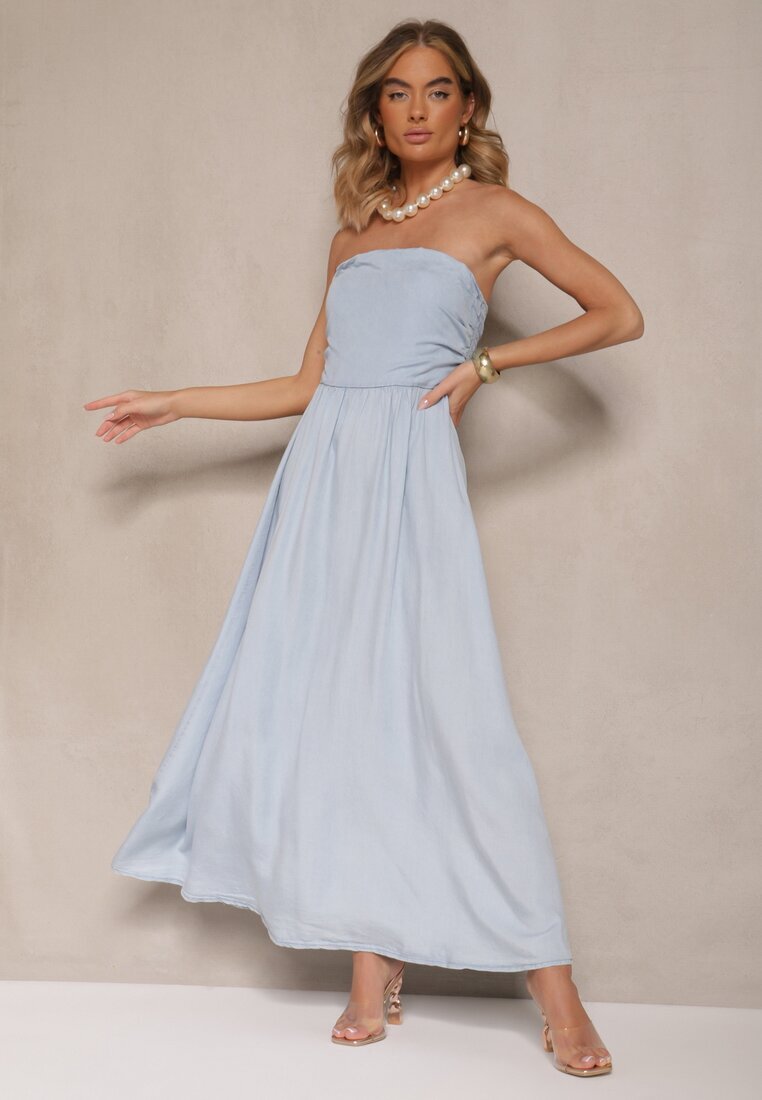jumelle Rochie Evazată Bandeau Albastru Deschis Mavoreine
