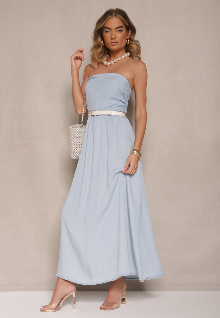 jumelle Rochie Evazată Bandeau Albastru Deschis Mavoreine