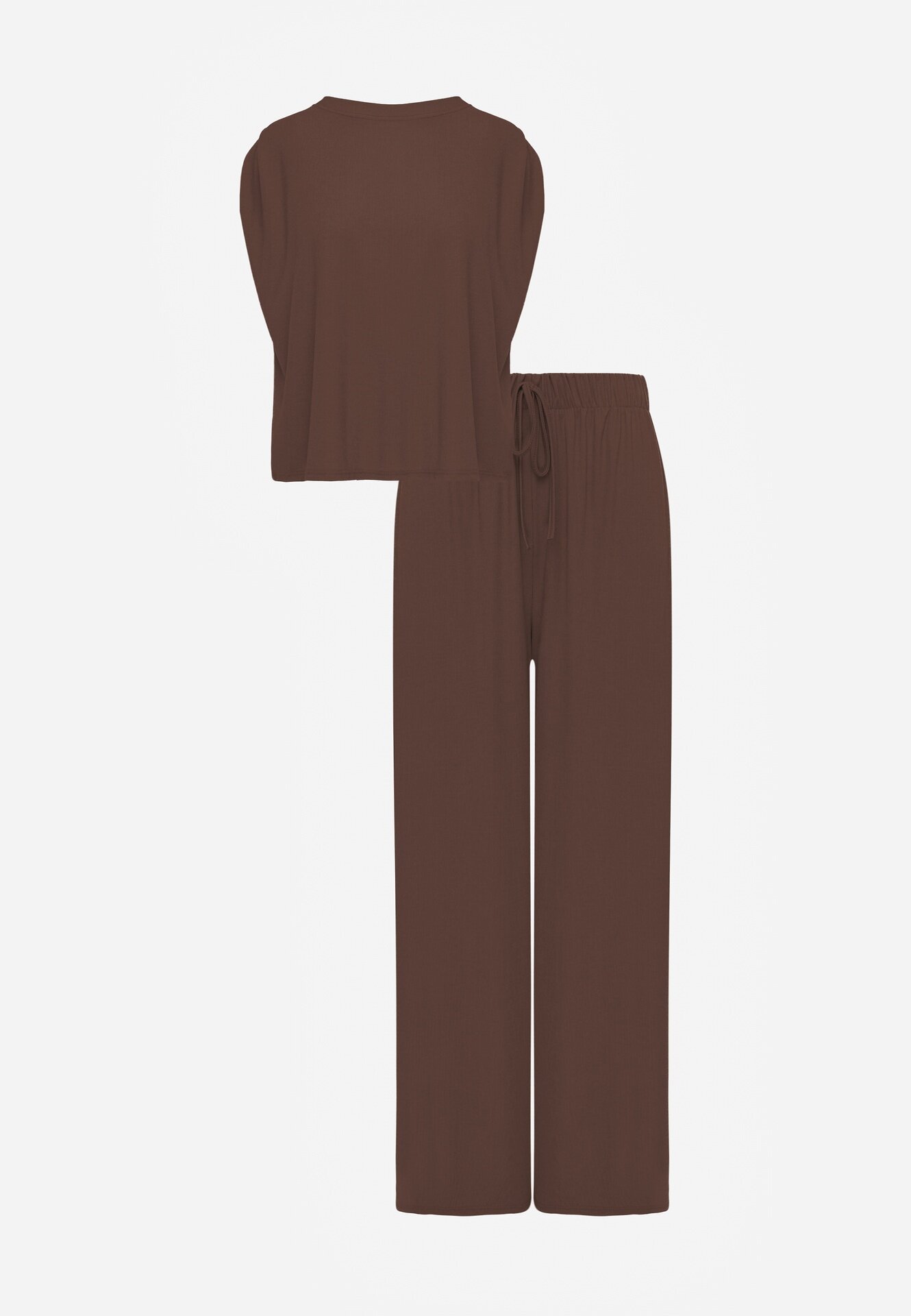 jumelle Set fluid de vară cu vâscoză bluză și pantaloni wide leg Nanassa Maro
