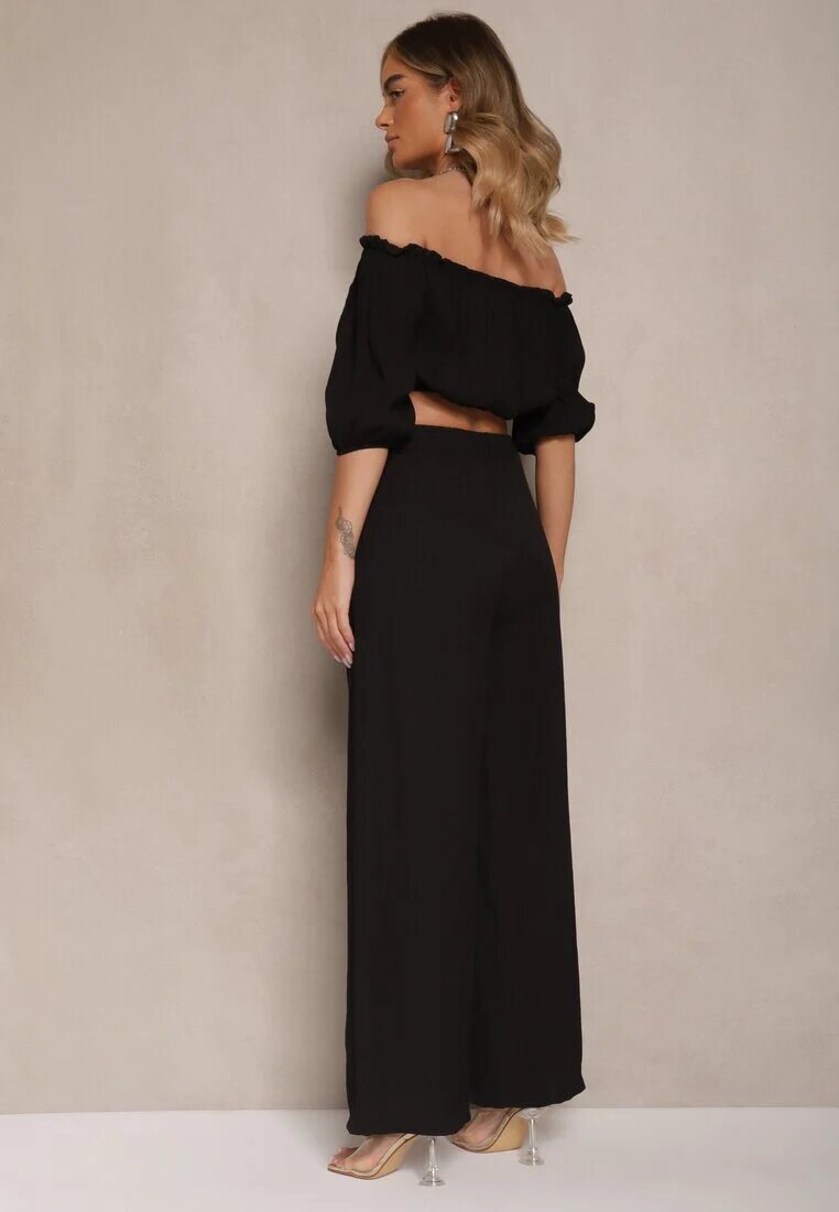 jumelle Set Negru Pantaloni cu croială largă și Bluză bufantă Idalisse