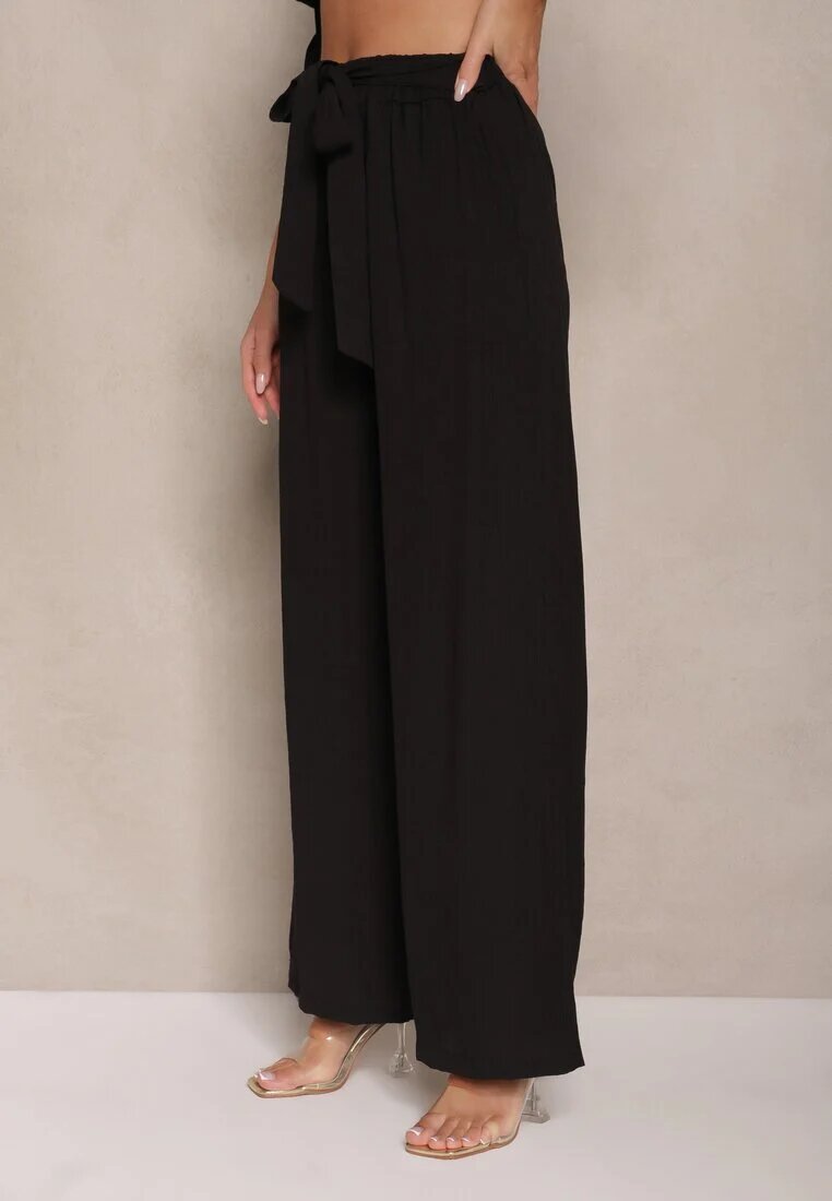 jumelle Set Negru Pantaloni cu croială largă și Bluză bufantă Idalisse