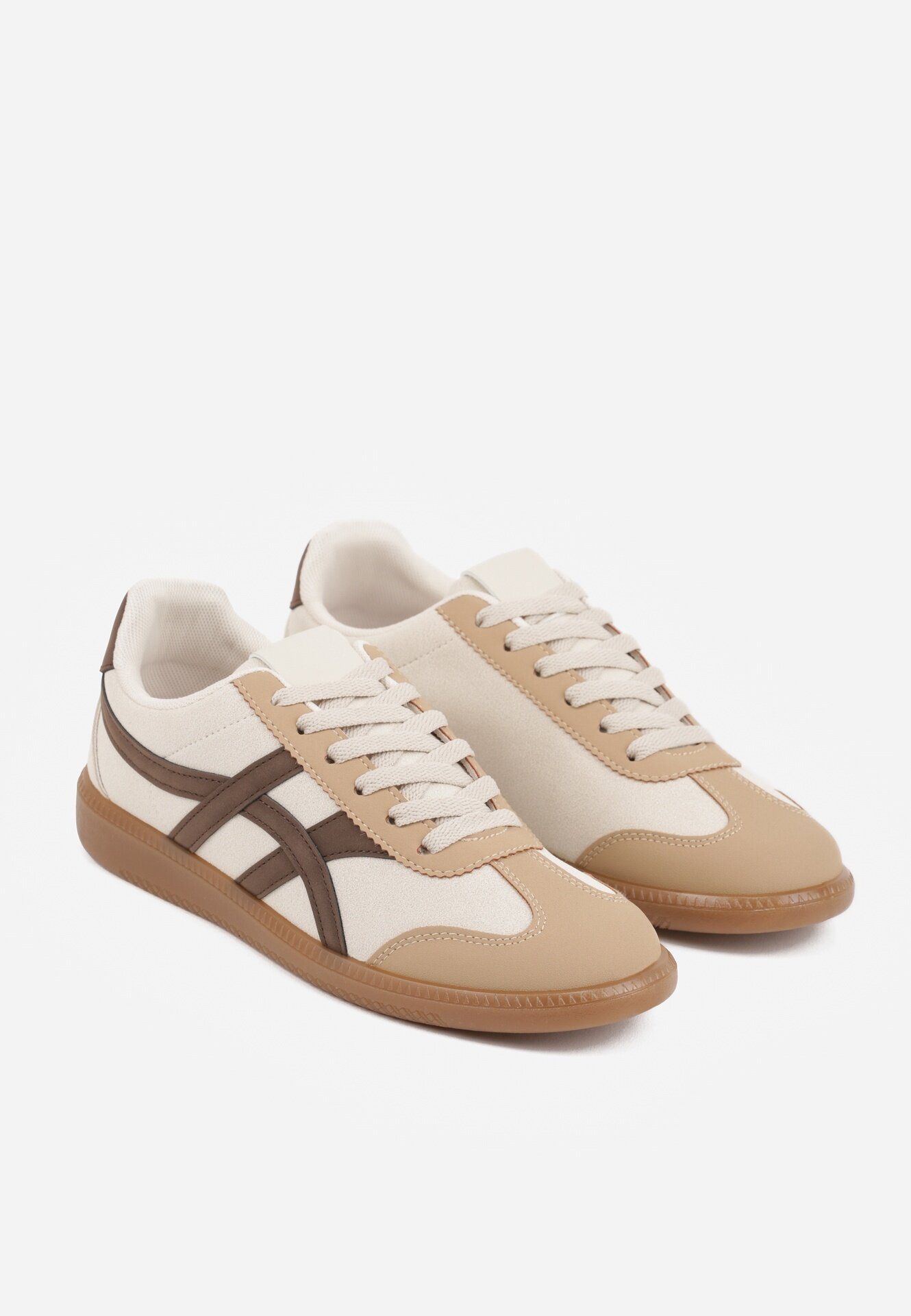 jumelle Sneakers Zitora Bej cu maro