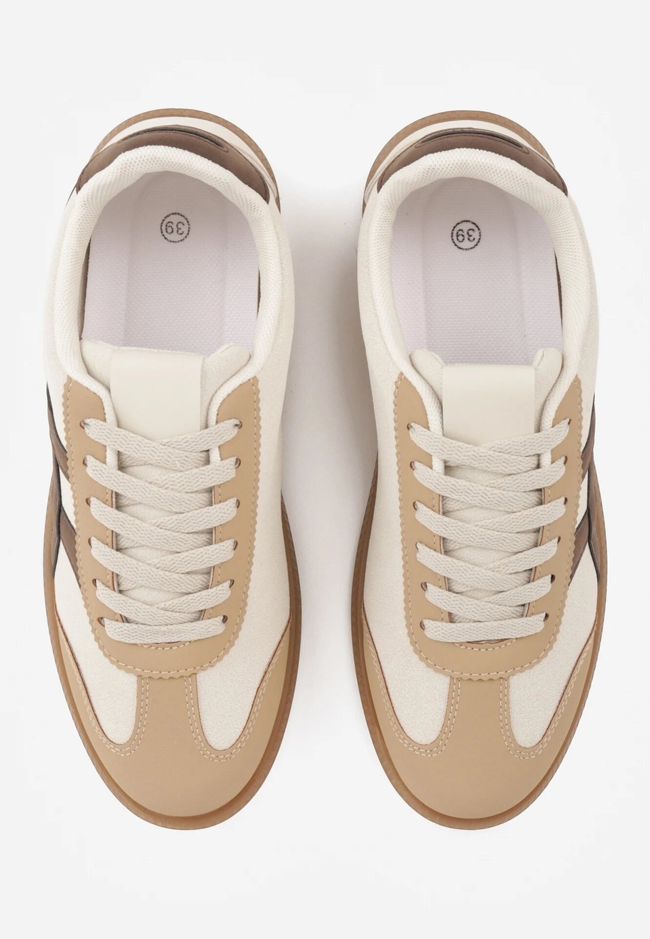 jumelle Sneakers Zitora Bej cu maro