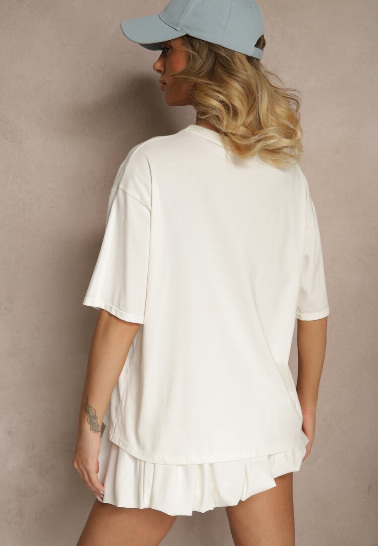 jumelle T-shirt Bej deschis din Bumbac Decorat cu o inimă Ranira