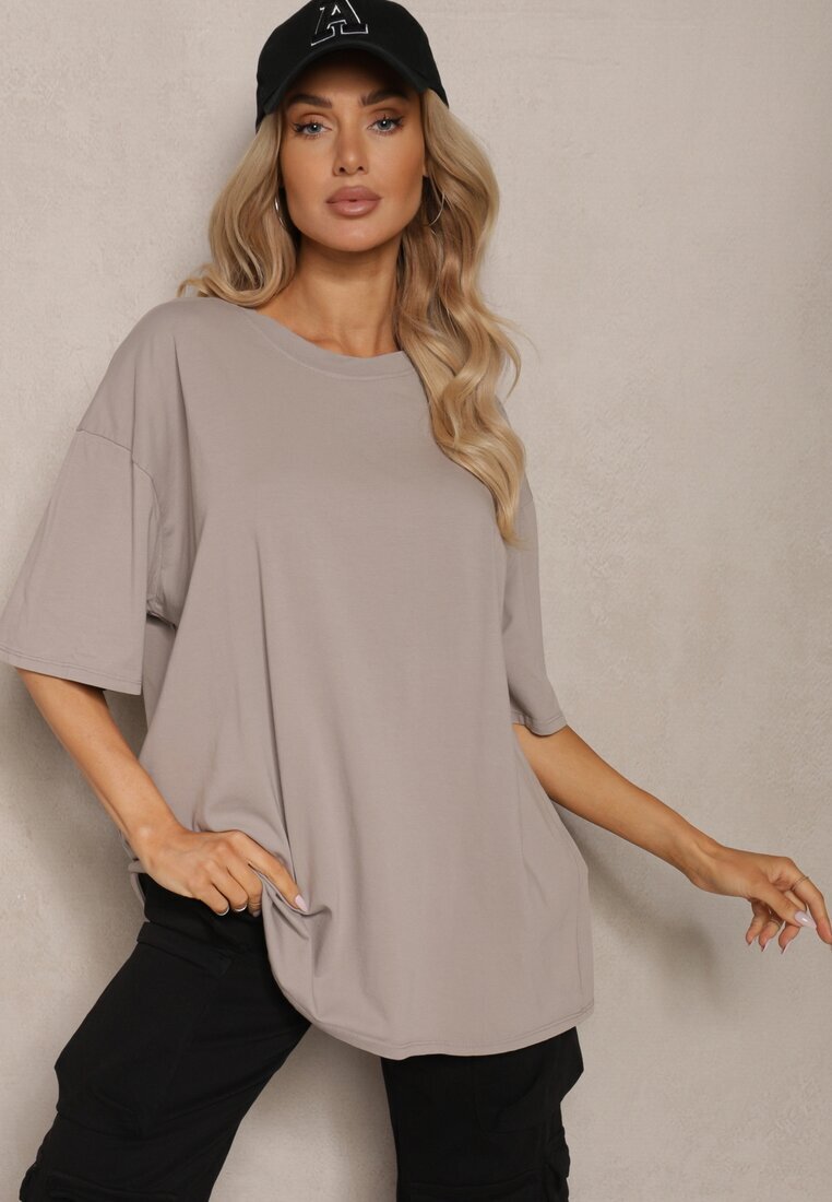 jumelle Tricou Bej cu Mânecă Scurtă din Bumbac Bavima