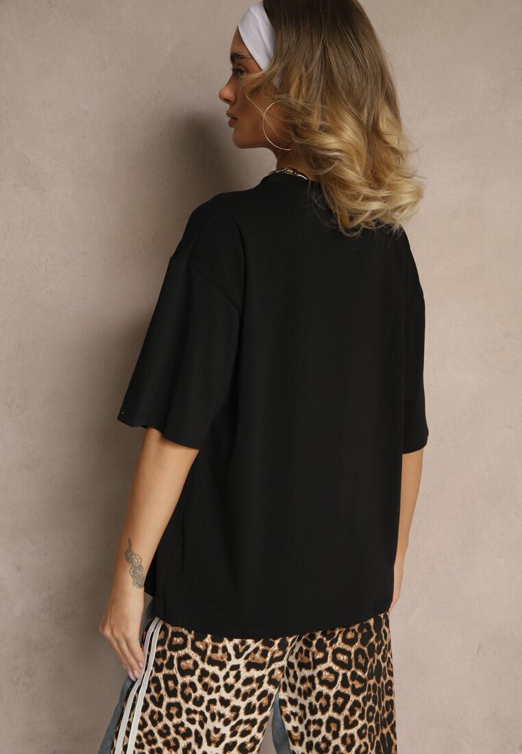 jumelle Tricou Negru din bumbac Decorat cu inimă Ranira