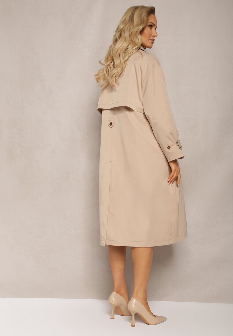 jus de pom Palton Bej Trenci Oversize Flilia