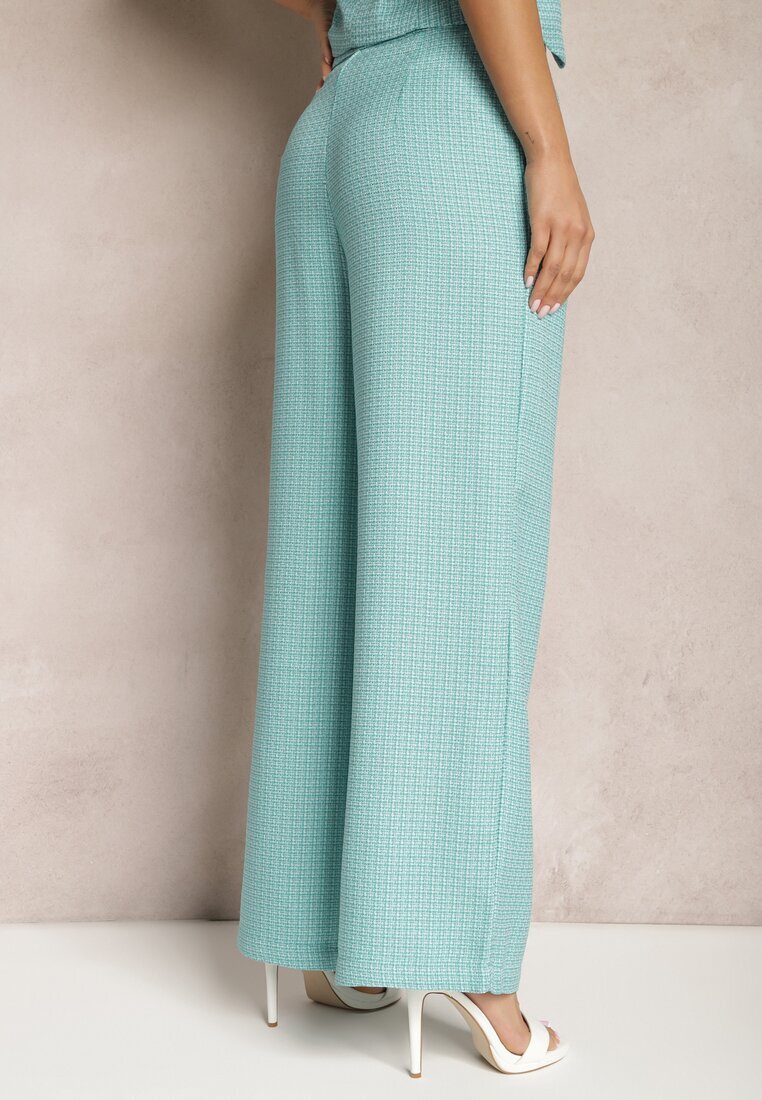 jus de pom Pantaloni Albaștri Larși De costum High Waist Tamarixia