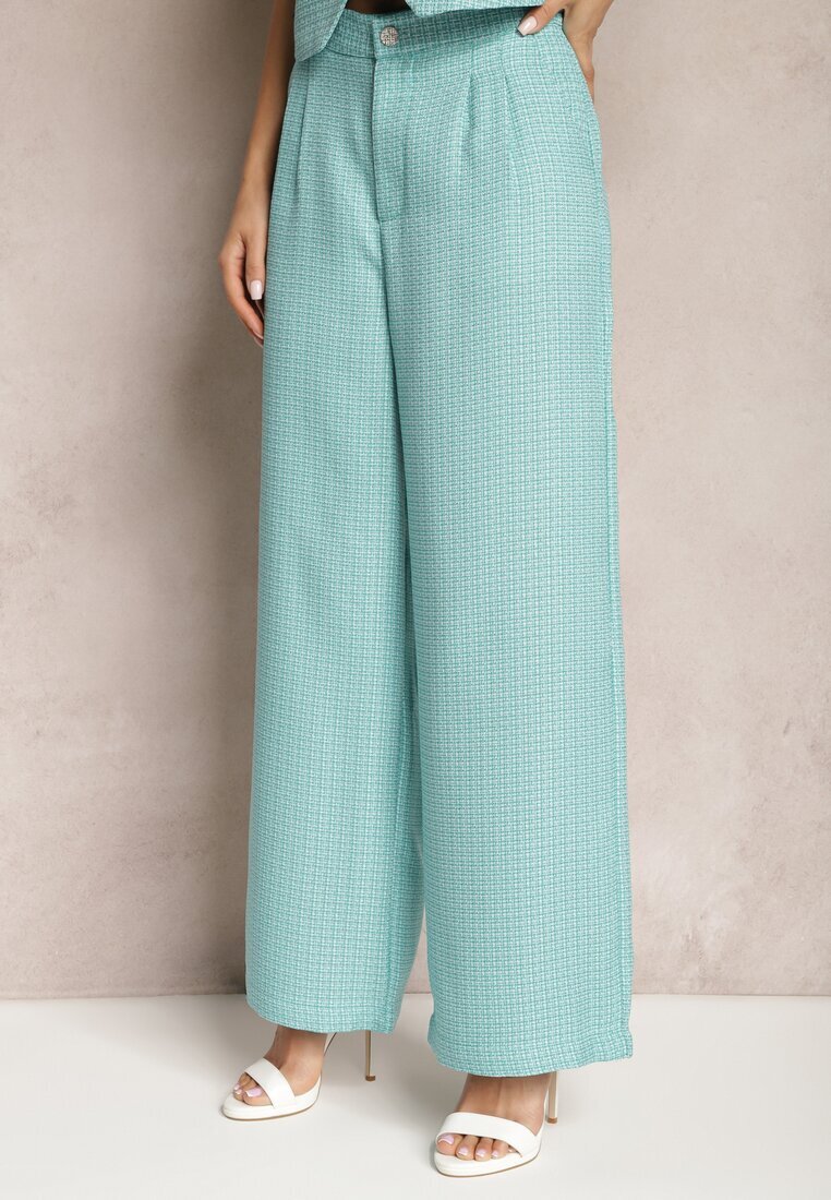 jus de pom Pantaloni Albaștri Larși De costum High Waist Tamarixia