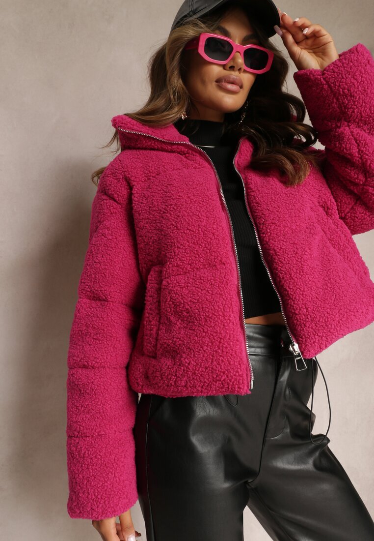 jusdepom Jachetă Fucsia tip blană Teddy Voicha
