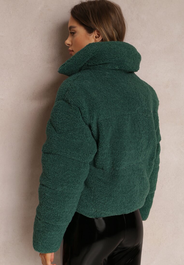 jusdepom Jachetă Verde Blană artificială Teddy Voicha