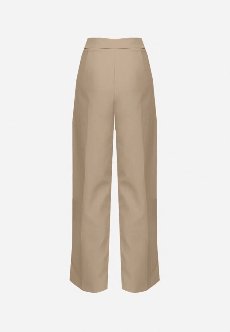 jusdepom Pantaloni Bej de Costum Largi cu Talie Înaltă Nallineme