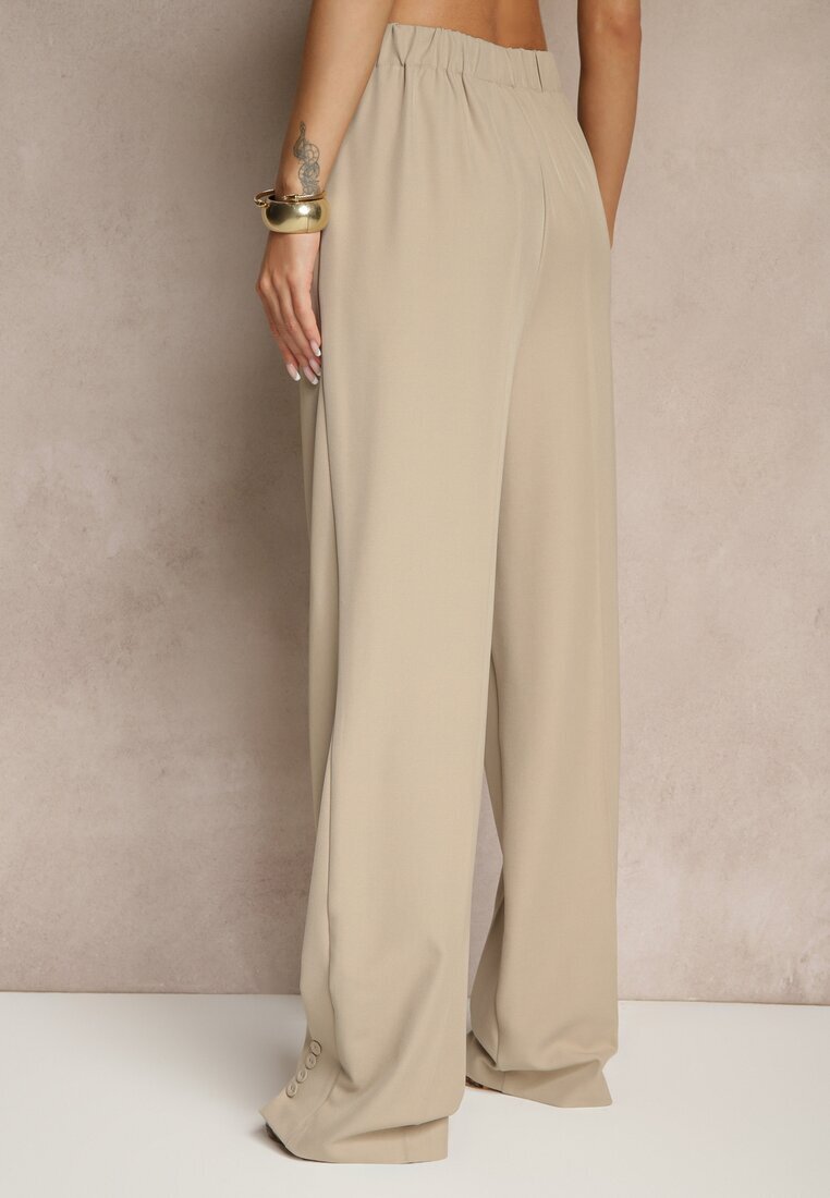 jusdepom Pantaloni Bej Eleganti High Waist Annavia