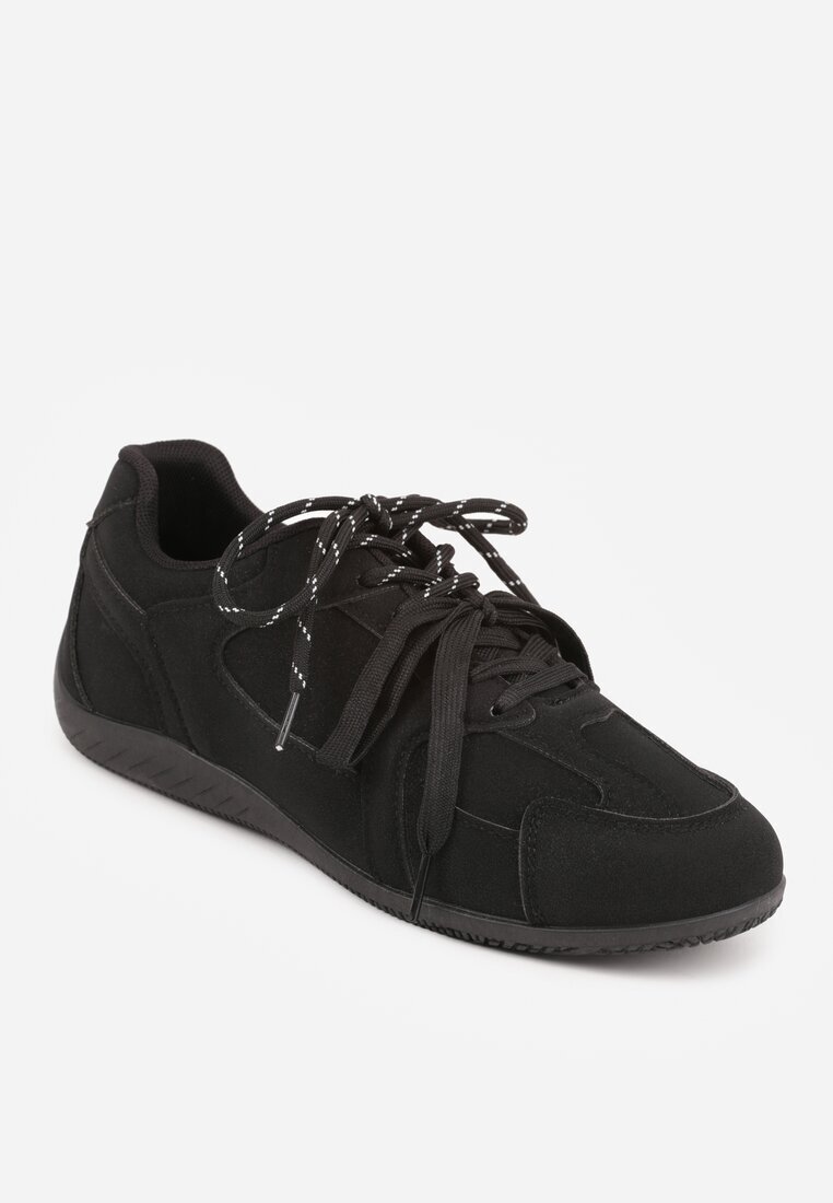 kang you Adidași Negri cu Șiret Dublu și Inserții Geometrice Adrearah
