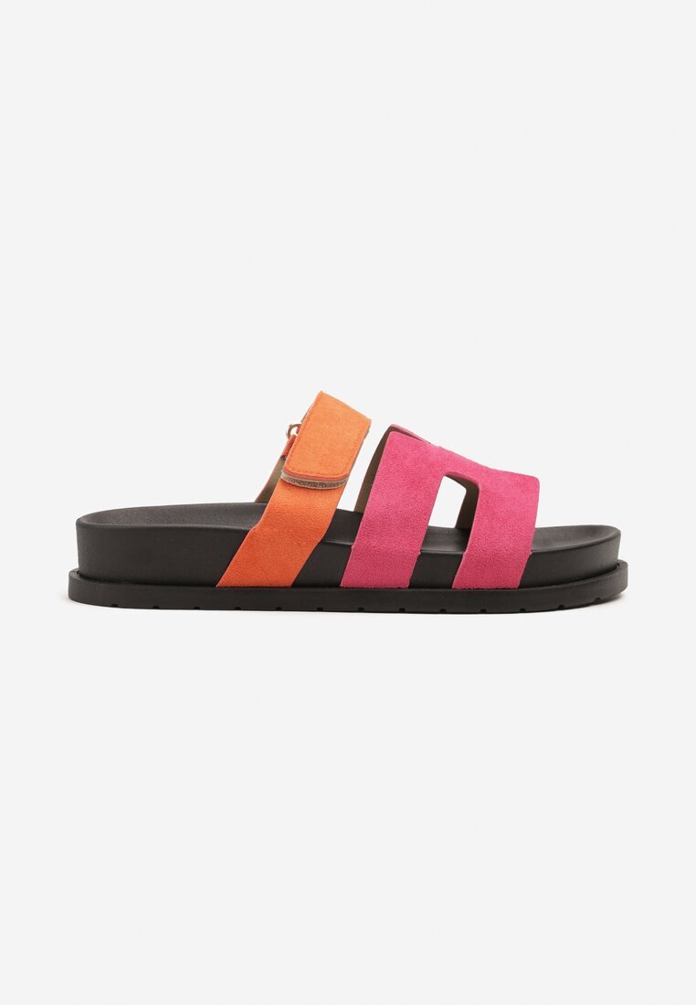 l.day Papuci fuchsia din piele întoarsă ecologică cu talpă din spumă cu închidere cu velcro Nimiarianna