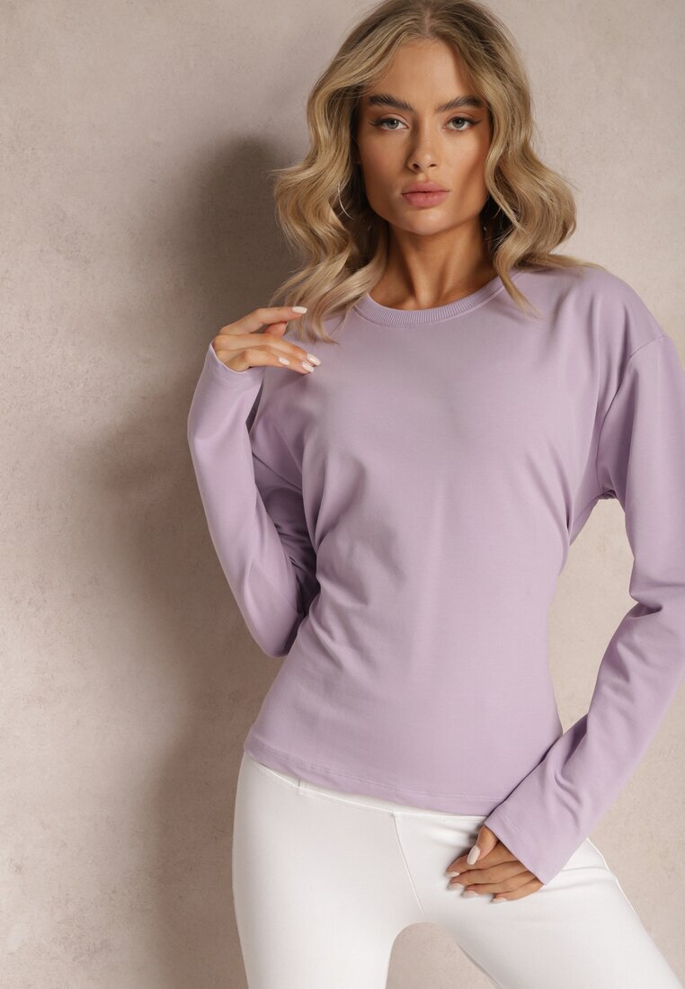 las garras Bluza Mov Deschisă De Bumbac Cu Legătură Decorativă Fanarita