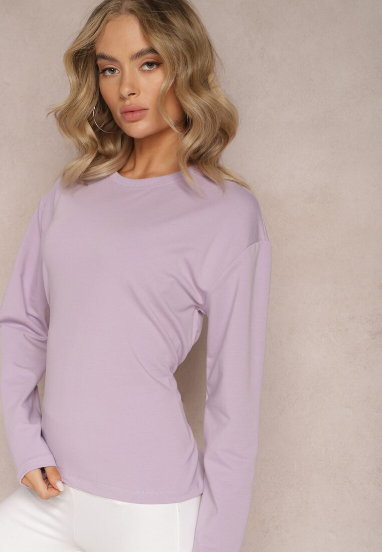 las garras Bluza Mov Deschisă De Bumbac Cu Legătură Decorativă Fanarita